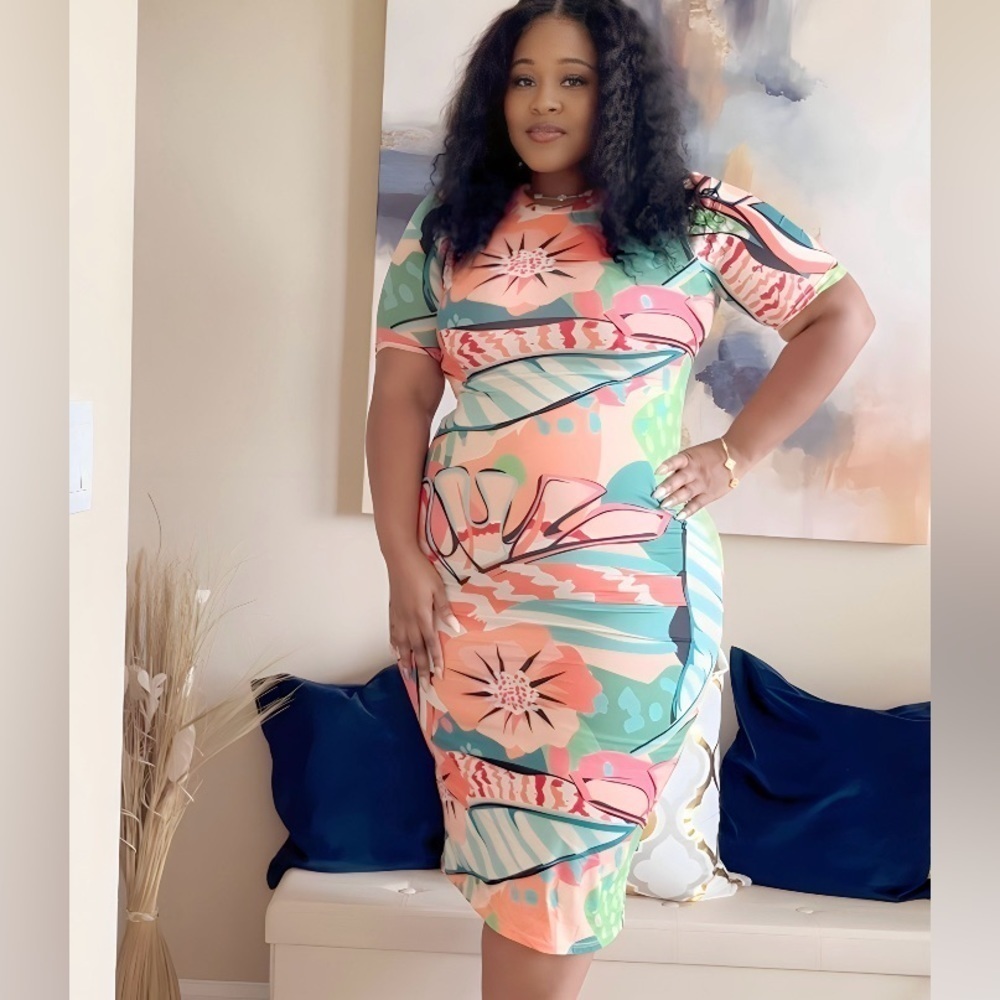 Multicolor Midi Dress - Picture 3 of 4